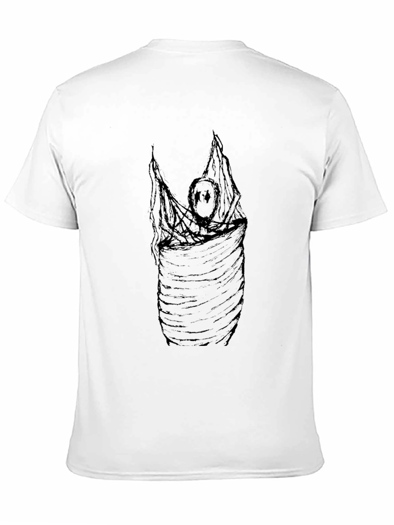 Black Graphic Tee - Wrapped Figure Design