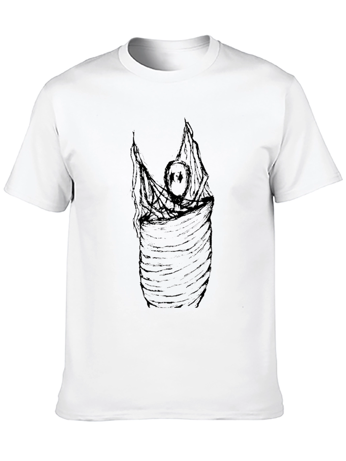 Black Graphic Tee - Wrapped Figure Design
