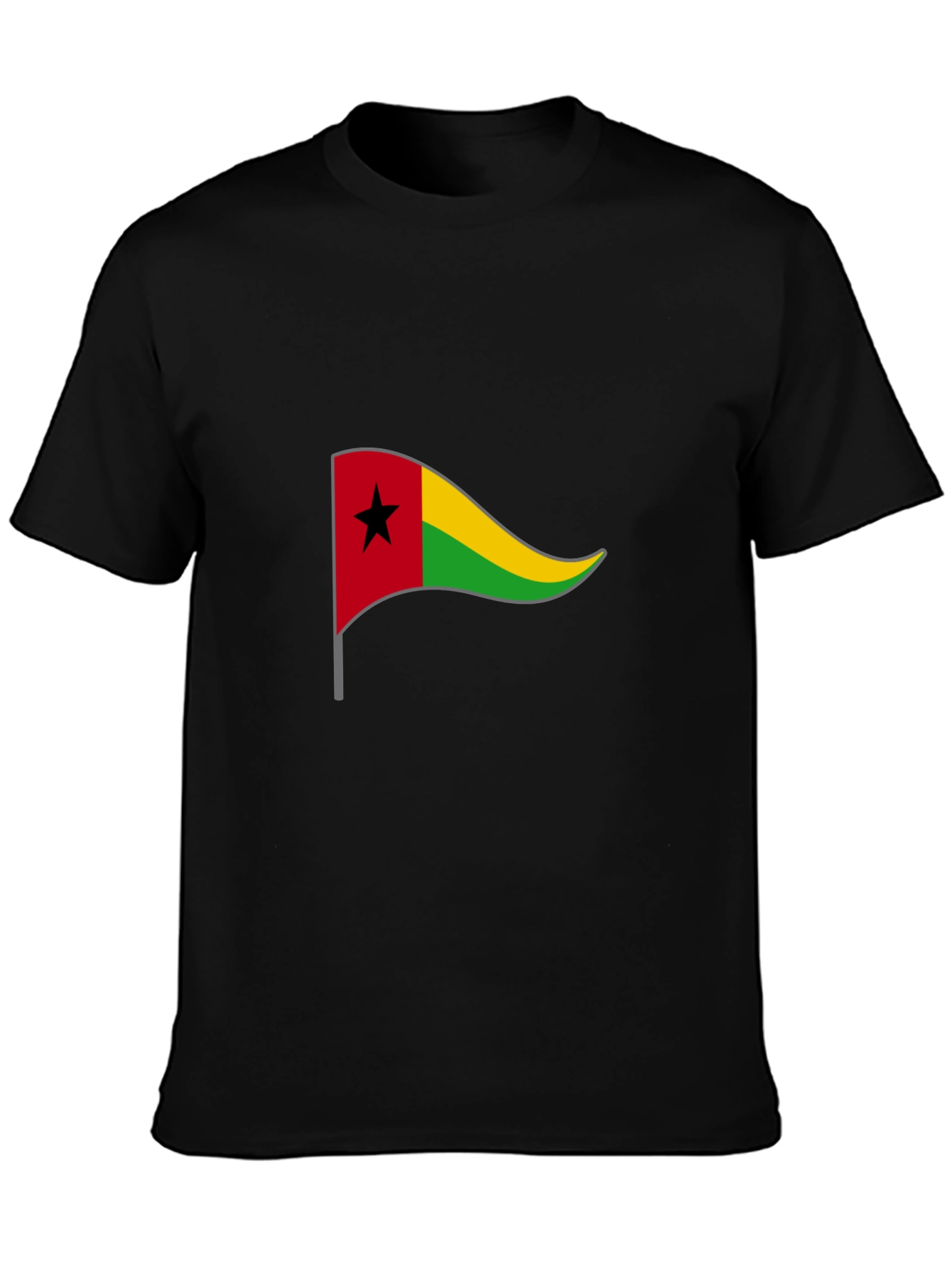 Guinea-Bissau Flag Graphic Black Tee