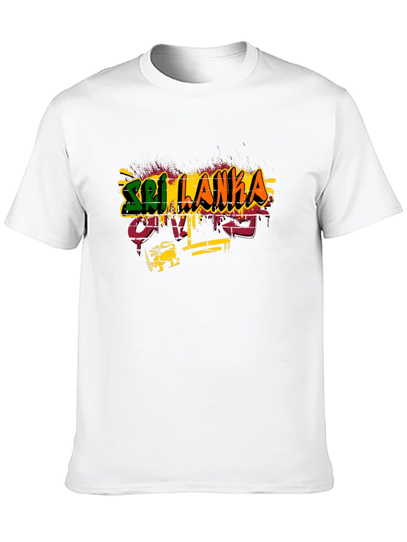 Sri Lanka Graffiti Style T-Shirt - Black Cotton Tee