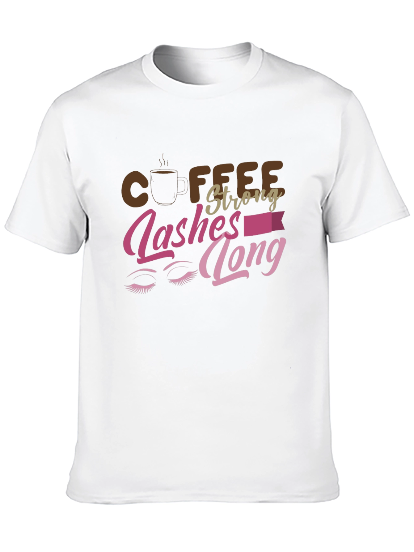 Coffee Strong Lashes Long Graphic Tee
