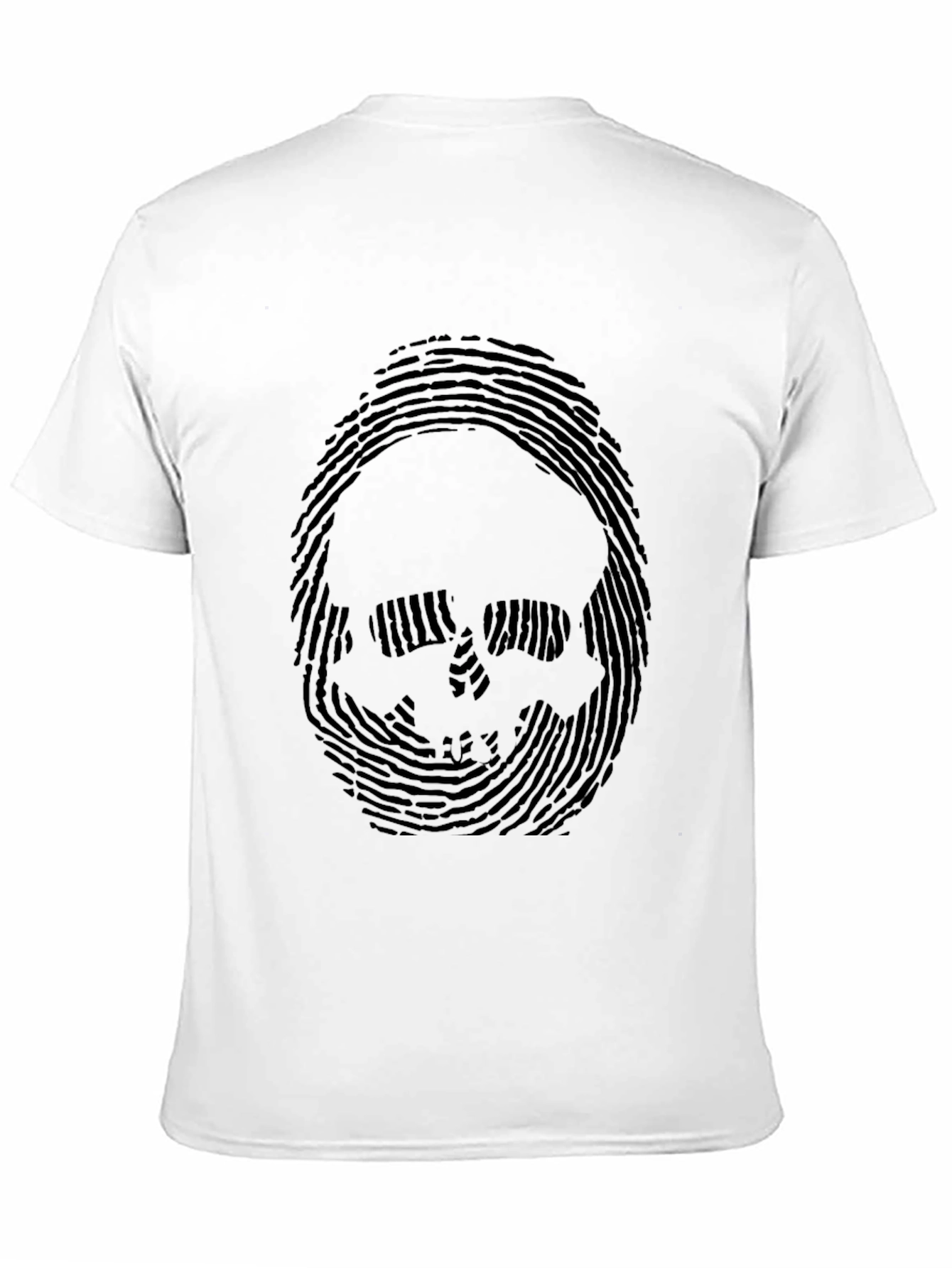 Skull Fingerprint Graphic Tee - Mens Black T-Shirt