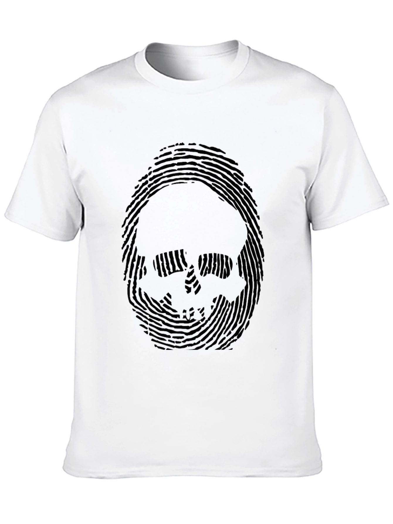 Skull Fingerprint Graphic Tee - Mens Black T-Shirt