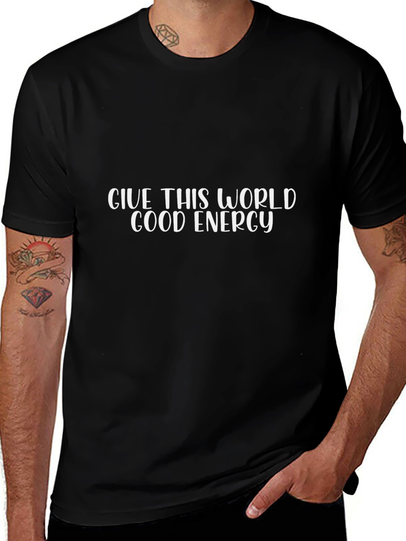 Good Energy Graphic Tee - Black Casual T-Shirt