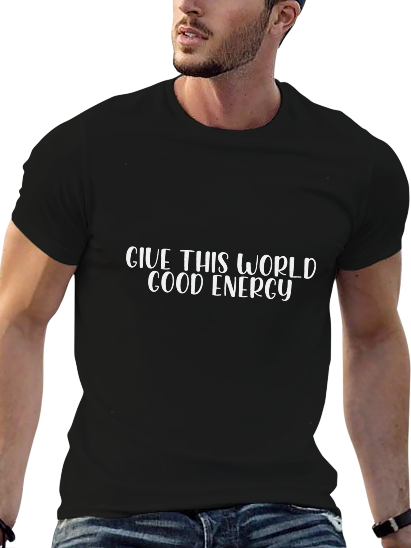 Good Energy Graphic Tee - Black Casual T-Shirt