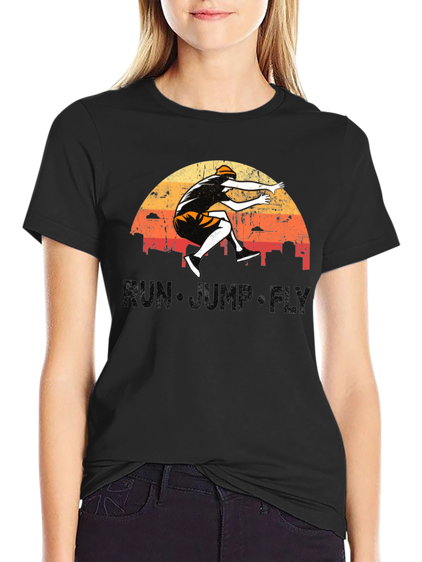 Run Jump Fly Graphic Tee - Retro Style