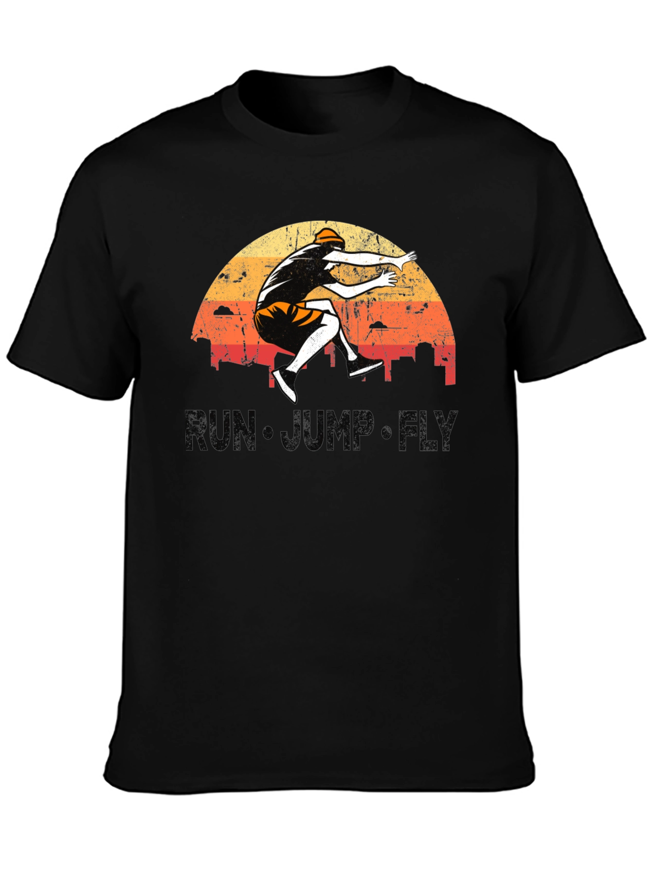 Run Jump Fly Graphic Tee - Retro Style