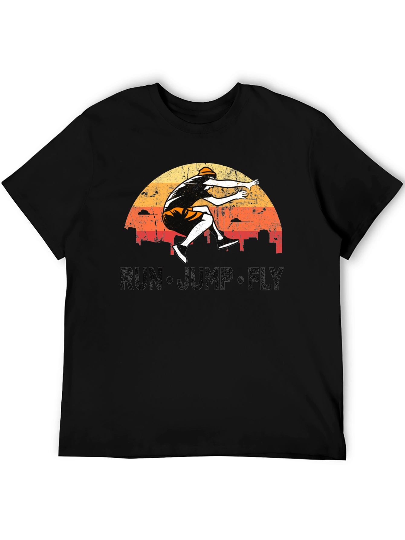 Run Jump Fly Graphic Tee - Retro Style