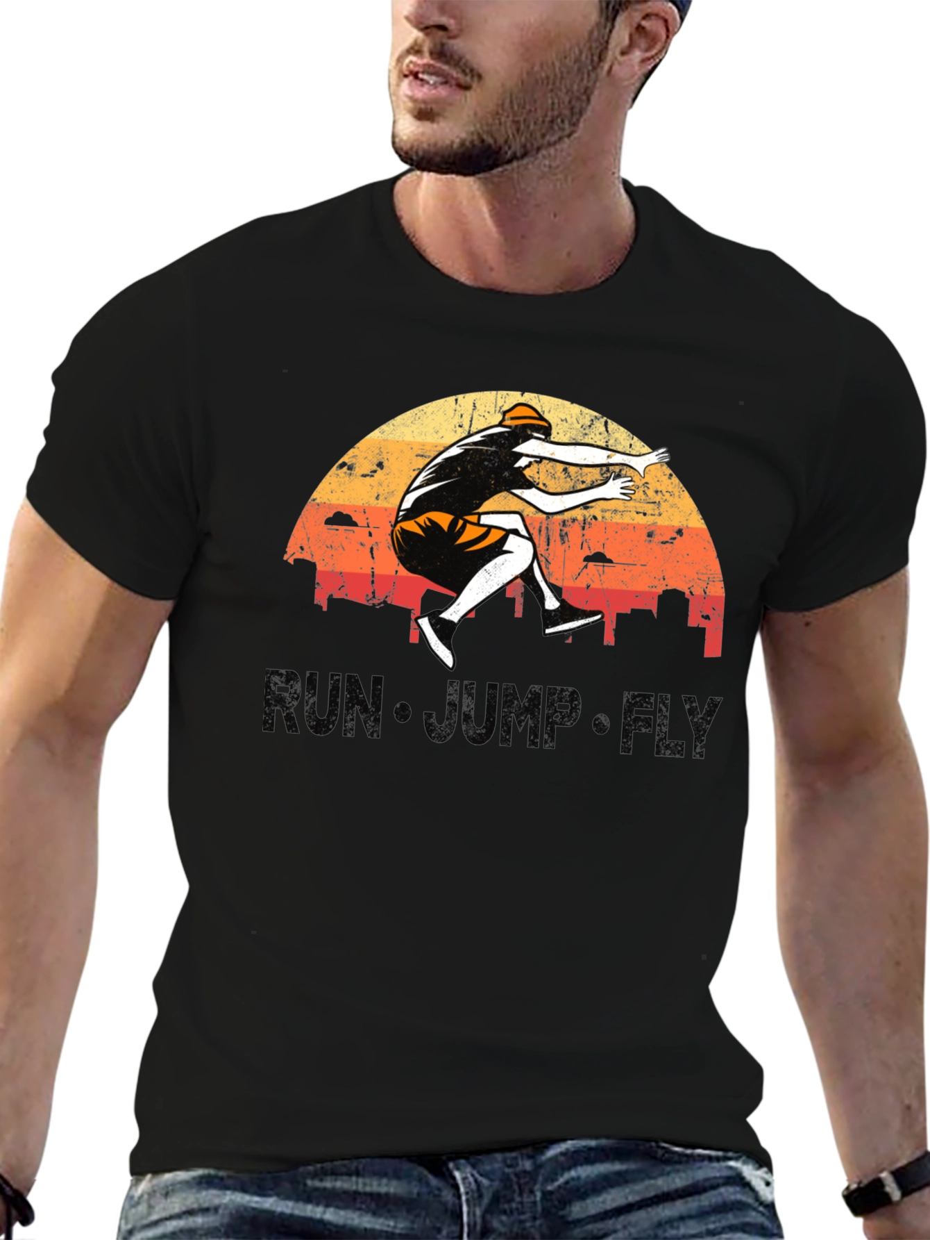 Run Jump Fly Graphic Tee - Retro Style